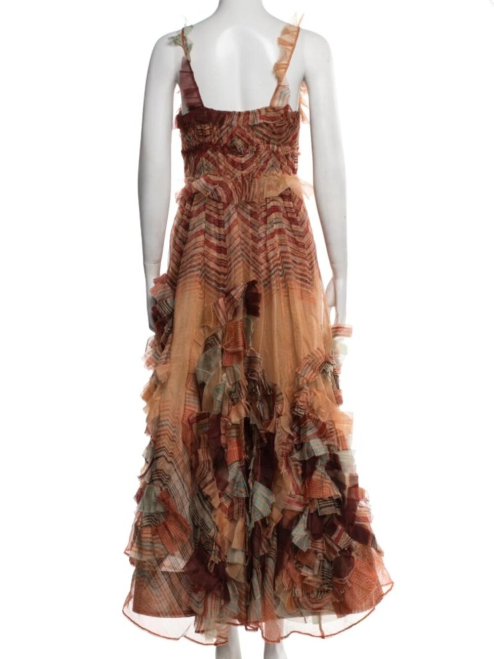 RARE 2024 Collection NWOT ULLA JOHNSON Margaux Silk Maxi Gown Tierra XS $2,150 - Picture 3 of 3